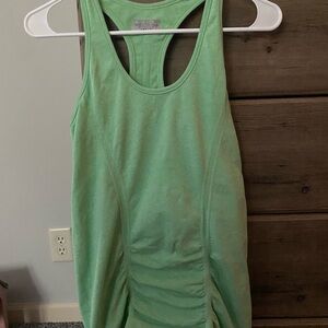 Athleta Green Ruched Racerback Tank Top